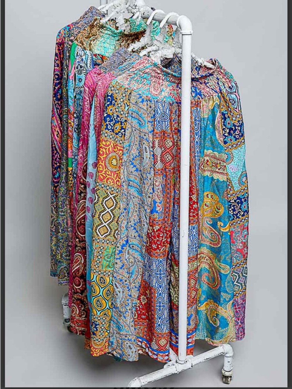 627. Assorted print wide leg smocked waist boho pant - Picture 6 of 13